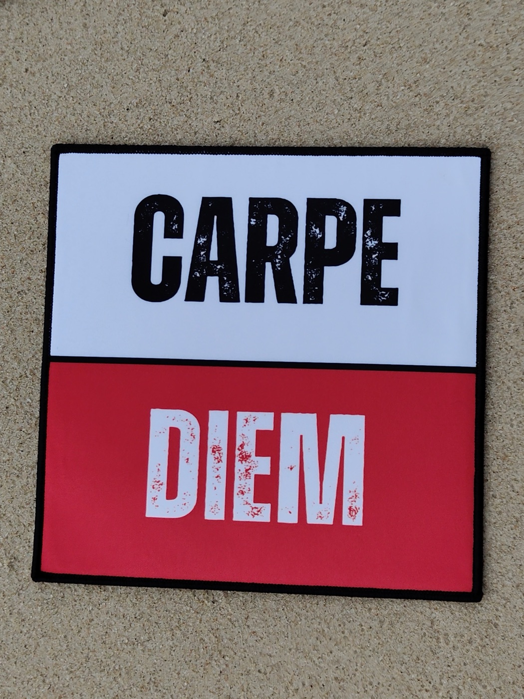 Real Carpe Diem patch, photographed flat